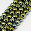 Electroplate Non-magnetic Synthetic Hematite Beads Strands G-J169A-6mm-06-1