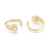 Brass Micro Pave Clear Cubic Zirconia Cuff Rings X-RJEW-F103-13B-G-2