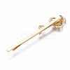 Brass Micro Pave Clear Cubic Zirconia Hair Bobby Pin Findings MAK-N232-002-2