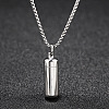 316L Stainless Steel Pill Shape Urn Ashes Pendant Necklace with Box Chains BOTT-PW0001-012S-1