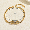 Stainless Steel Heart Link Bracelets with Clear Cubic Zirconia for Women Daily Wear Gift ME3579-2