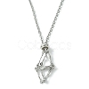 Crystal Cage Holder Necklace NJEW-JN04602-02-2