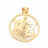 Rack Plating Brass Micro Pave Cubic Zirconia Pendants LS-KK-B057-07G-2
