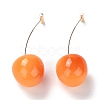 Lifelike Cherry Resin Dangle Stud Earrings LS-EJEW-F274-01A-1