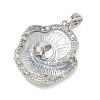 Brass Micro Pave Clear Cubic Zirconia Pendant Cabochon Settings KK-G556-06P-2