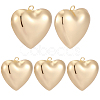 5Pcs Heart Brass Pendants KK-BBC0025-58C-7