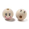 Printed Schima Wood European Beads WOOD-G023-14D-2