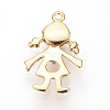 Brass Pendant Rhinestone Settings KK-R058-073G-2