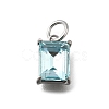 Rectangle Brass with Glass Charms KK-G525-05P-2