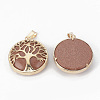 Synthetic Goldstone Pendants G-S292-10F-G-2