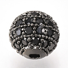 Brass Micro Pave Cubic Zirconia Beads ZIRC-Q013-8mm-143B-1