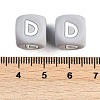 20Pcs Grey Cube Letter Silicone Beads 12x12x12mm Square Dice Alphabet Beads with 2mm Hole Spacer Loose Letter Beads for Bracelet Necklace Jewelry Making JX436D-3