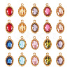 20Pcs 10 Colors 304 Stainless Steel Micro Pave Cubic Zirconia Charms STAS-TA0002-92-3