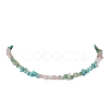 Natural Rose Quartz & Howlite & Green Aventurine Chip Beaded Necklaces NJEW-JN05099-02-1