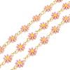 Brass Daisy Flower & Oval Link Chains CHC-I035-13G-10-1