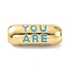 Eco-Friendly Brass Enamel Beads KK-C220-06G-3