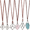 6Pcs 3 Styles Crystal Holder Cage Necklace MAK-SC0001-41P-1