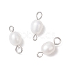 Natural Cultured Freshwater Pearl Rice Connector Charms PALLOY-JF04186-01-1