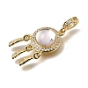 Brass Micro Pave Clear Cubic Zirconia Pendants KK-CBAA632-02G-2