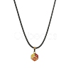 Alloy Enamel Dice Pendant Necklace with Polyester Cords NJEW-JN04515-5