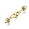 Brass Cubic Zirconia Hook and S-Hook Clasps KK-Q048-05G-2