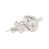 Rhodium Plated 925 Sterling Silverr Micro Pave Cubic Zirconia with Sea Shell Peg Bails STER-Q190-11P-2