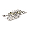 3 Hole Brass Micro Pave Cubic Zirconia Multi-Strand Links KK-G503-36P-03-2