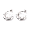 Non-Tarnish 304 Stainless Steel Crescent Moon Stud Earrings for Women EJEW-F280-05C-P-1