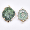 Electroplate Natural Druzy Agate Links connectors G-T112-07C-2