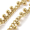 304 Stainless Steel Round Ball Charms Link Chain Necklaces NJEW-G119-01G-2