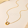 Stylish 304 Stainless Steel U-shaped Horseshoe Pendant Round Snake Chain Necklaces for Women LH2412-3