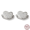 Rhodium Plated 925 Sterling Silver Micro Pave Clear Cubic Zirconia Box Clasps STER-M114-09P-1