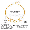 304 Stainless Steel Multi Ring Link Pendant Necklaces for Women JU1361-1-2