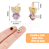 DICOSMETIC 12PCS 6Colors Brass Micro Pave Cubic Zirconia Charms KK-DC0003-72-2