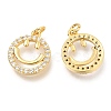 Brass Micro Pave Clear Cubic Zirconia Charms X-ZIRC-O036-31G-2