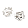 Brass Plastic Pearl Stud Earring Findings KK-G547-06P-2