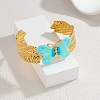 304 Stainless Steel Enamel Butterfly Cuff Bangles for Women BJEW-Z160-01G-1