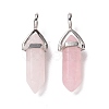 Natural Rose Quartz Pointed Pendants X-G-K329-52P-3