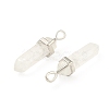 2Pcs Natural Quartz Crystal Double Terminated Pointed Pendants G-YW0002-05F-1