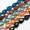 Electroplate Crystal Glass Teardrop Beads Strands EGLA-F066-M-1
