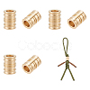 6Pcs Antique Style Groove Column Shape Brass Beads FIND-NB0005-34G-1