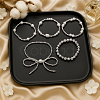 2 Bags 2 Colors Round Acrylic Bead Stretch Bracelets for Women BJEW-GO0001-08-3