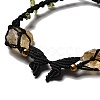 Natural Yellow Quartz & Peridot & Synthetic Hematite Nuggets Braided Bead Bracelet BJEW-B073-01C-3