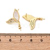 Brass Micro Pave Cubic Zirconia Shell Stud Earrings Findings KK-D363-05G-3