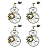 2 Pairs Alloy Toothed Wheel Dangle Stud Earrings EJEW-HY0001-19A-1