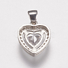 Brass Micro Pave Cubic Zirconia Charms ZIRC-E143-58B-P-2