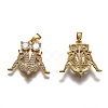 Brass Clear Cubic Zirconia Constellation Charms KK-J278-33G-C-2