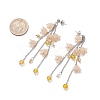 Acrylic Flower Tassel Stud Earrings EJEW-TA00648-03-3