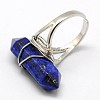 Personalized Unisex Natural Gemstone Bullet Rings RJEW-M004-01F-1