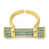 Rack Plating Brass Micro Pave Cubic Zirconia Cuff Rings for Women KK-M021-02G-02-2